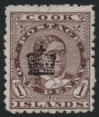 Cook Islands: 1901 - Sg 22 - 1d Brown No Gum Example - Cat £180 (25888)