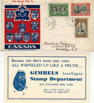 Staehle 1939 Royal Visit To Canada King George,  Queen Elizabeth,  Gimbels Card
