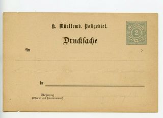 Germany Wurttemberg Stationery Postcard Postkarten Drp7,  Overprint (t550)