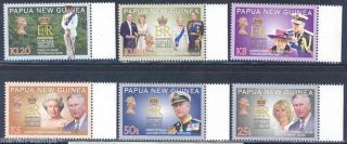Papua Guinea 2012 Diamond Jubilee Of Queen Elizabeth Ii Set Nh
