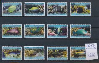 Gx02404 Cook Islands Penrhyn 2013 Fish Sealife Fine Lot Mnh Cv 58 Eur