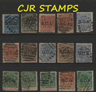 British Central Africa Overprints Group Of 15 Barred Numerals (9 X Different)