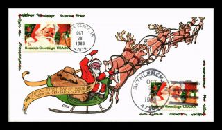 Dr Jim Stamps Us Hand Colored Collins Santa Claus Combo Fdc Cover