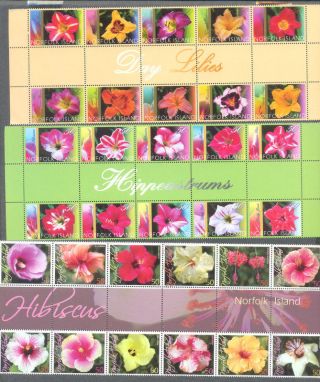 Norfolk Island - Flowers Sets Complete (3) Mnh