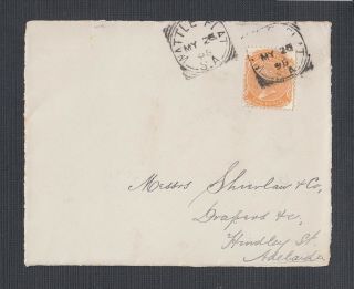 South Australia 1898 Cover Front Wattle Flat Squared Circle To Adelaide