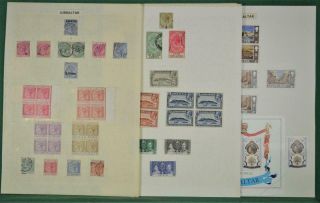 Gibraltar Stamps Selection On 8 Pages H/m & (v16)