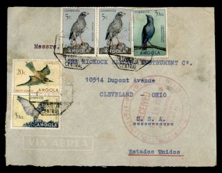 Dr Who 1954 Angola To Usa Multi Franked Air Mail C132832