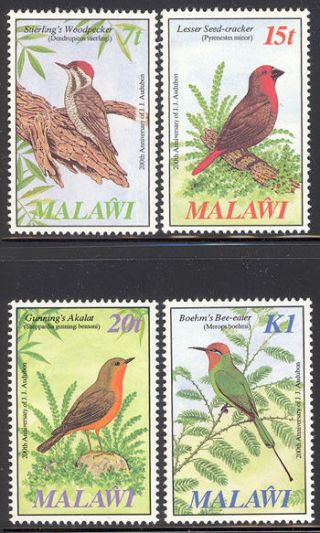 Malawi 1985 Audubon Bird Set Sc 470 - 73 Nh