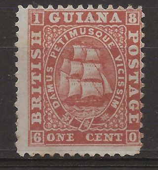 British Guiana Sg 40 1861 1c Reddish Brown Fine (no Gum)