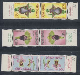Morocco 1965 Flowers Sc 129 - 131 Tete Beche Pairs Never Hinged