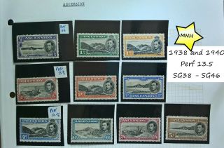 1938 And 1940 Kgvi Ascension Part Set Perf13.  5 Mnh Combined Cat Value £340