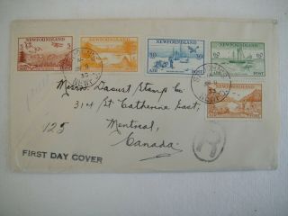 Newfoundland 1933 Air Set On Scarce Registered First Day Cover To Montreal