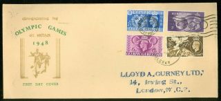 Large Format N95 Fdc Great Britain 1948 Olympic Games Addressed