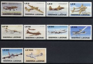 Sierra Leone 1990 - Set American Aircrafts 2 Nd World War Planes Mnh