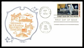 Mayfairstamps Us Fdc 1969 Moon Landing Apollo 11 Artopages Orange & Blue First D