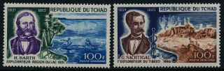 Chad C49 - 50 Mnh Gustav Nachtigal,  Heinrich Barth,  Animals,  Canoe