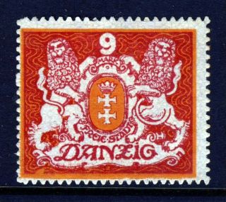 Danzig Germany 1921 9m.  Orange & Red Sg 91b