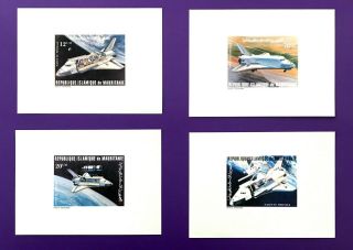 4 Mauritania De Luxe Sheet Imperforated With Space And Shuttle