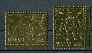 Sharjah 1970 Space Apollo Complete Set In Gold Mnh (1190)