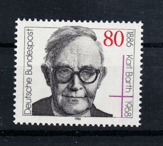 West Germany Mnh Stamp Deutsche Bundespost 1986 Karl Barth Birth Cent Sg 2130
