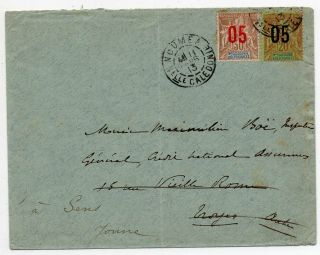 1913 Caledonia To France Cover,  Very Scarce Stamps,  Redirected