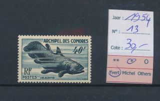 Lk80435 Comoros 1954 Fish Coral Sealife Fine Lot Mh Cv 30 Eur