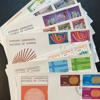 1970 - 1979 (x10) Cyprus Europa Cept - First Day Covers - Ref198