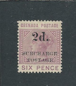 Grenada Postage Due 1892 2d On 6d Mauve Mm Sg D6 Cat £200