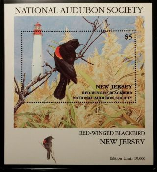 1985 National Audubon Society Jersey Birds Mnh Vf
