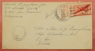 Dr Who 1945 Naval Uss Shields Ship Wwii Navy Censored 41683