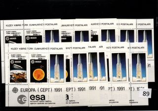 // 11x Turkish Cyprus - Mnh - Europa Cept 1991 - Space - Spaceships - Maps