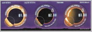 Po6 - Pitcairn Islands Mnh Ss,  Odd Round Stamps,  Solar Eclipse,  Astronomy