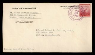 Dr Who 1943 Boston Ma Hdqts First Service Common War Dept Official E42567