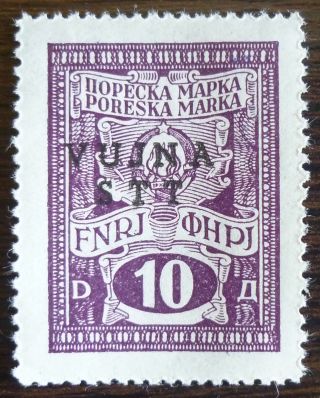 Slovenia - Wwii - Italy - Rare Vujna Overprinted (mnh) Revenue Rr Yugoslavia J2