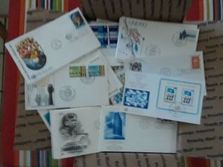 Box Of 720,  United Nations First Day Covers Cacheted Unaddressed All Offices