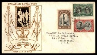 Canada Crosby First Day Cover 1939 Royal Visit Toronto Postmark