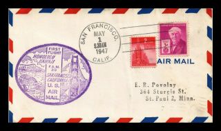Us Cover San Francisco First Flight Fam 30 Air Mail Backstamp Honolulu Hawaii