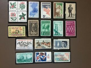 Us Stamps Yr Set 1964 Scott 1242/1260 19 Stamps Mnh Og Cv - $4.  75
