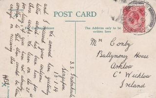 1914 Straits Settlement 152 Or 152a On Botanical Gardens Postcard To Ireland D