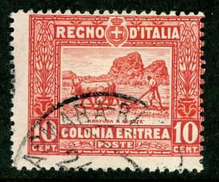 Italy 1914 Eritrea 10¢ Carmine Sg 50 Vfu D831 ⭐⭐⭐⭐⭐⭐