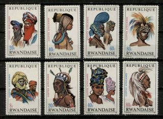 Rwanda 1969,  African Costumes And Headdresses,  Scott 287 - 294,  Mnh