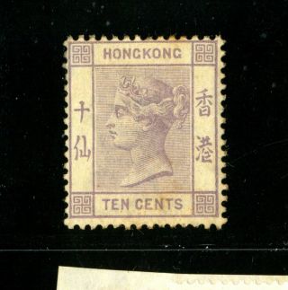 (hkpnc) Hong Kong 1882 Qv 10c Mauve Ca Wmk No Gum Scarce Stamp