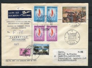 Turkey; 1971 Early Registered Airmail Special Cover To Germany Hamburg