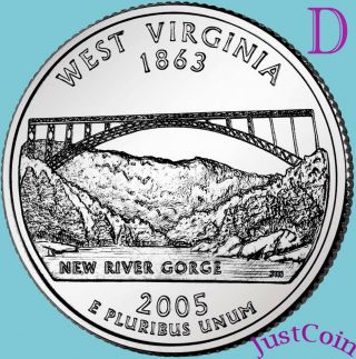 2005 - D West Virginia Wv State Quarter Uncirculated From U.  S.  State Quarter