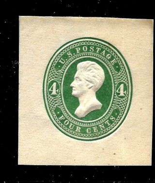 Hick Girl Stamp - U.  S.  Cut Square Envelope Sc U250 Green On White Y518
