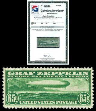 Scott C13 1930 65c Graf Zeppelin Airmail Vf 80 Ph With Pse Certificate