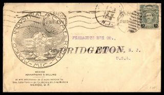 Mexico 1918 Advertising Illustrated Cover To Us Bridgeton Jersey