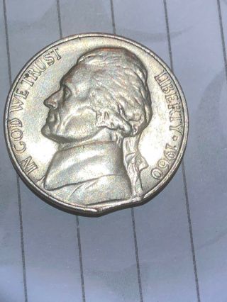 1960 P Jefferson Nickel,  Clipped Planchet,  Error Coin - Ddo Ob/re