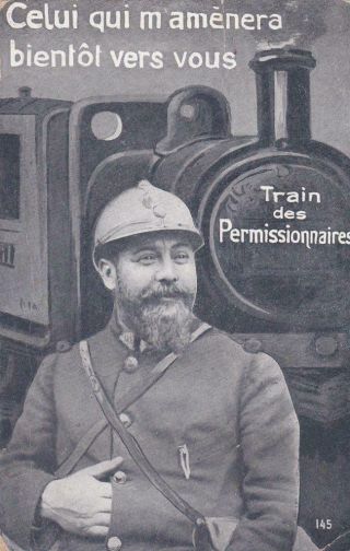 France 1916 Railway Postcard From British Soldier World War One Fpo 2n