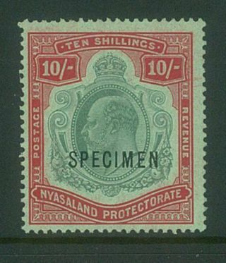 Nyasaland - 1908 Kevii 10/ - Specimen O/p.  (unhinged Miint) (es453)
